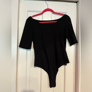 SHEIN half sleeve black body suit scoop neck size L